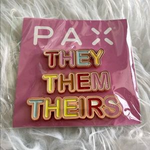 “THEY”, “THEM” and “”THEIRS” pins by PAX; set of 3
